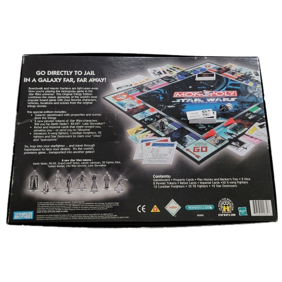 MONOPOLY Star Wars Original Trilogy Edition Board Game Used Complete - Picture 2 of 5